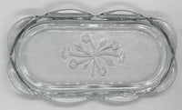 Floral Design Glass Butter Dish