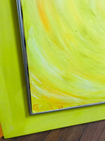 Wood Framed Yellow Canvas Art 39" x 32"
