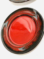 4pc Red Pottery Plate Set