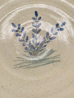 1998 Teagues Frogtown Pottery Plate with Blue Cronflower Design 11"