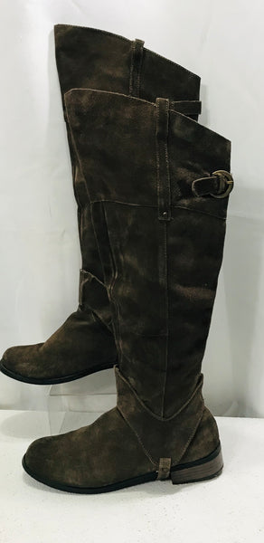 EUC Restricted Brown Knee High Boots Ladies 8