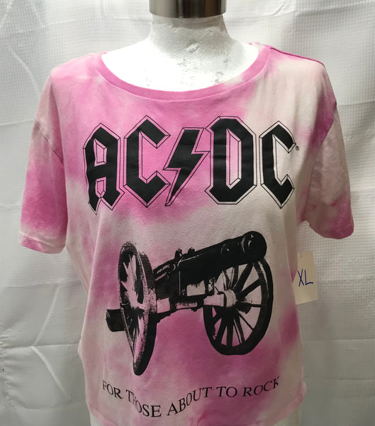 GraphicTee AC/DC Tie Dye Pink Juniors XL