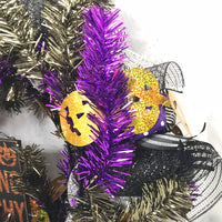 Black and Purple "I'm feeling witchy" Halloween Wreath