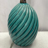 Tested Lamp with Twisted Ceramic Teal Base