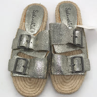 Splendid Silver Buckle Sandals Ladies 6.5