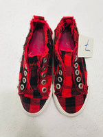 Blowfish Red and Black Plaid Shoes Girls 7