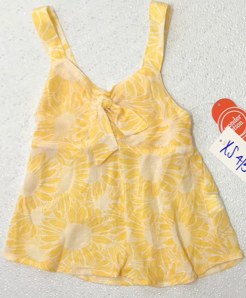 NEW Wonder Nation Yellow Floral Top Girls 4-5