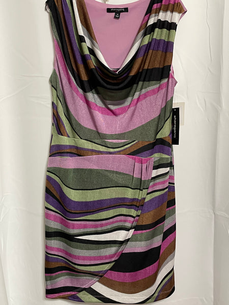 NEW Sharagano Multicolor Striped Dress Ladies 16
