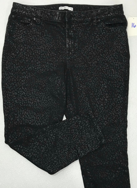 Nine West Black Animal Pattern Pants Ladies 16