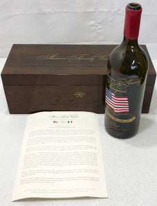 Sherwin Family Vineyards Commemorative Etched American Flag Bottle