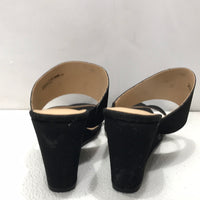 CL by Chinese Laundry Fanciful Starstone Black Suede-Like Wedge Sandal Ladies 7.5