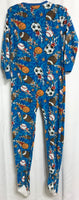 Sleep On It Blue Sports Printed Footed Pajamas L 12/14