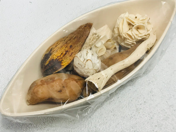 Decorative Oblong Dish with Beach Decor 13"